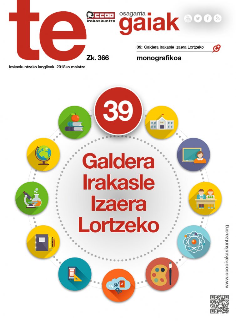 Revista realizada para la Federación de Enseñanza de Euskadi de CCOO.